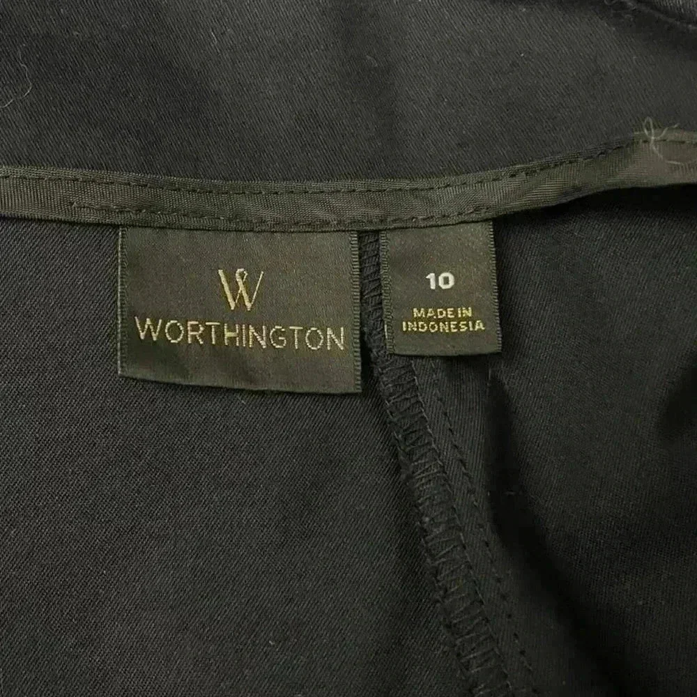 Worthington Black Pencil Skirt Womens Sz 10 Straight‎ Work Casual